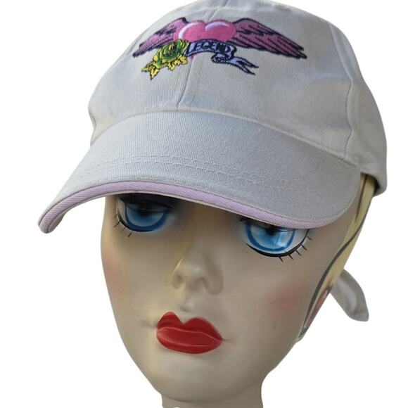 Harley Davidson Heart Wings Hat AdjustableTie Back Ponytail Cap Biker Babe main image 4